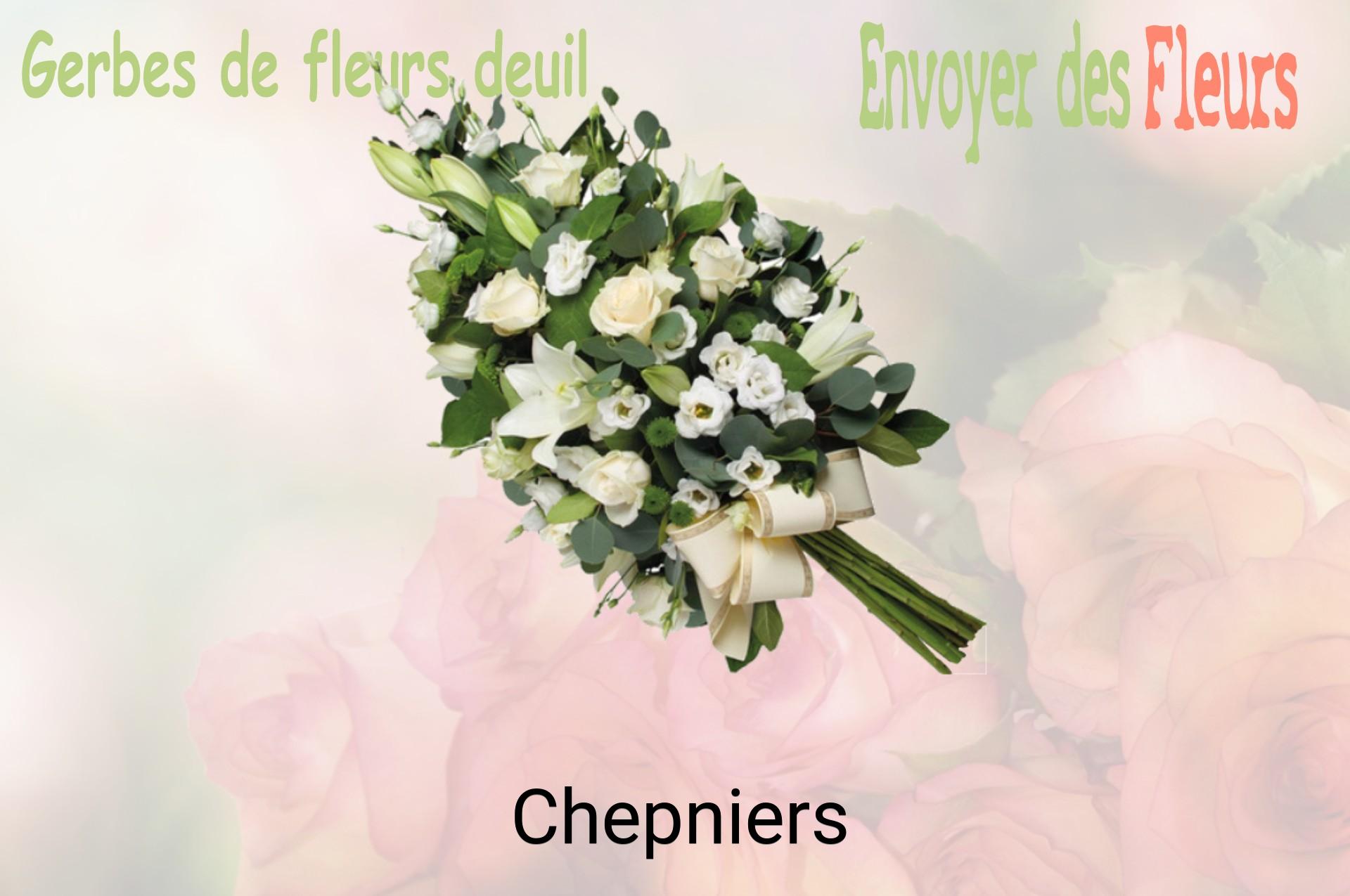 Gerbe de fleurs de deuil livrée à Chepniers